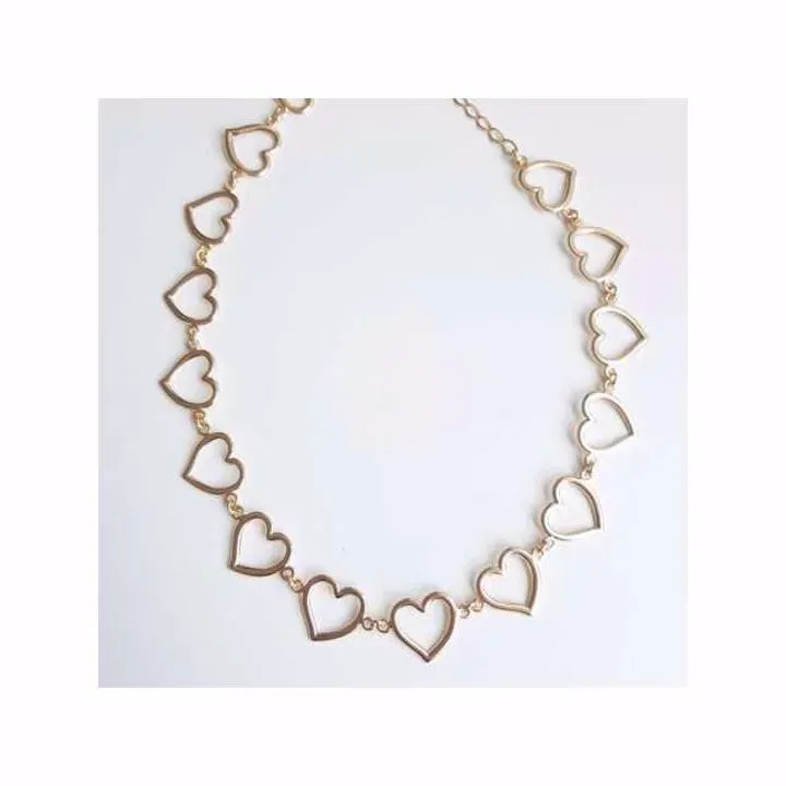 COLAR CHOCKER DOURADO ELO CORAÇÃO