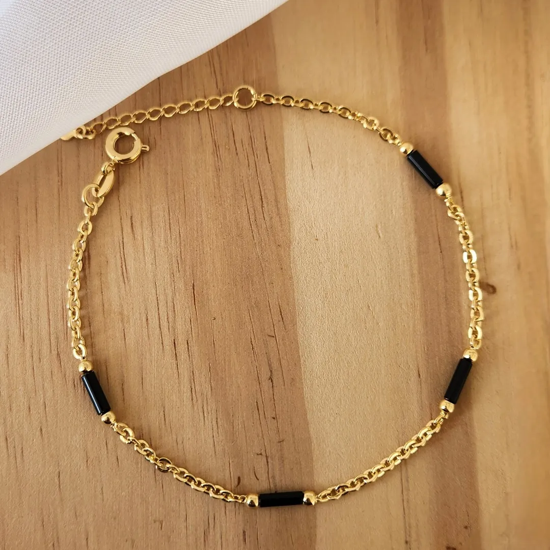 PULSEIRA DETALHES CANUTINHO PRETO E BOLINHAS