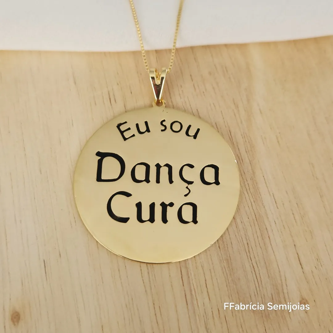 COLAR COM PINGENTE MANDALA EU SOU DANÇA CURA G- 4,5CM